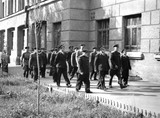 Посещение училища польской делегацией пожарных, 1955 год
